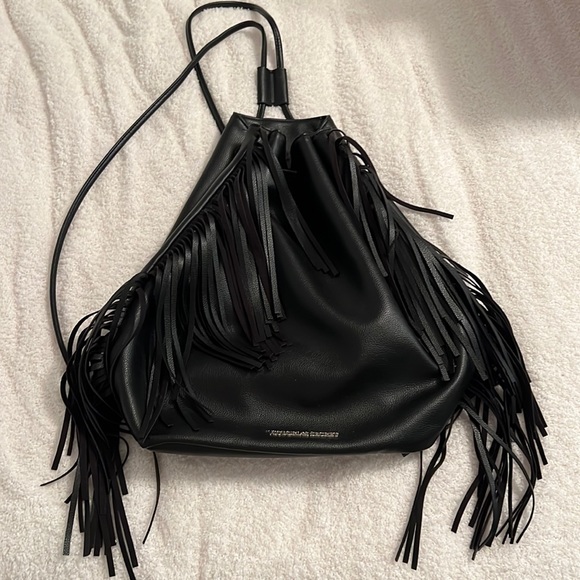Victoria's Secret Handbags - Victoria’s Secret drawstring fringe bag / backpack